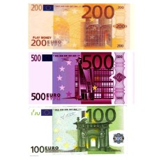 A5Euro60 Vafa bancnote 500 200 100 Euro 20X15cm